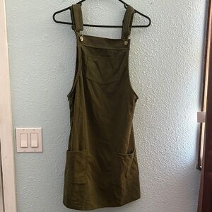 Olive Green Women's Overall Dress